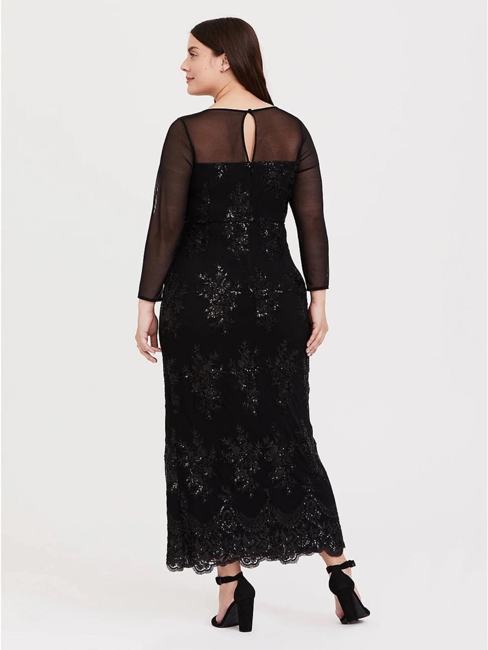 torrid Black Sequin Floral Mesh Bodice - Picture 8 of 9